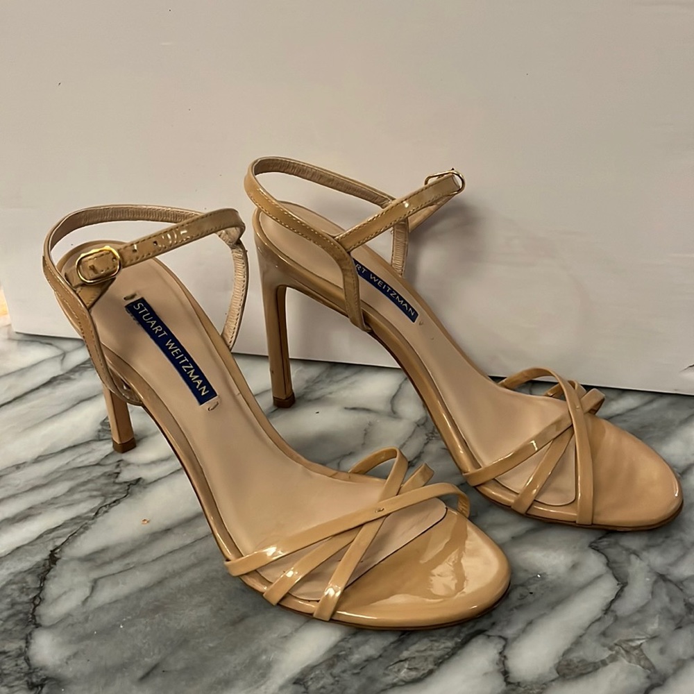 Stuart Weitzman Starla 105 Adobe Patent Leather H… - image 1